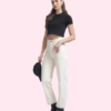 190 gsm natural women's fitted crop tees