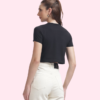 190 gsm natural women's fitted crop tees
