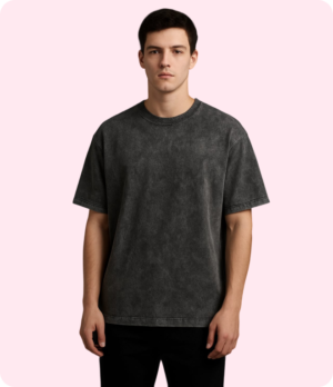 Black 250 gsm Lava Dye Acid Wash Oversized