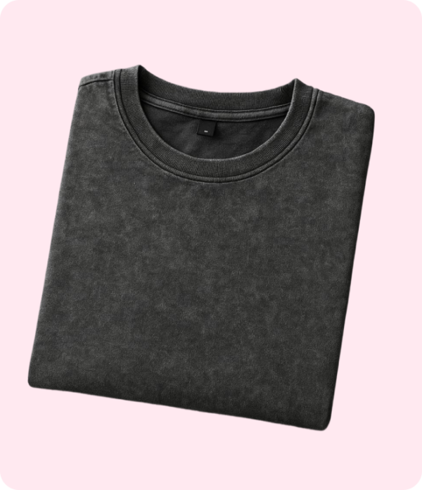 Black 250 gsm Lava Dye Acid Wash Oversized